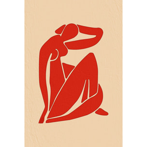 Tableau organique femme rouge  Toile imprimée