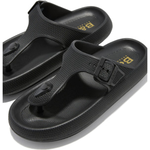 Sandalias de Dedo Cierre Hebilla en Negro