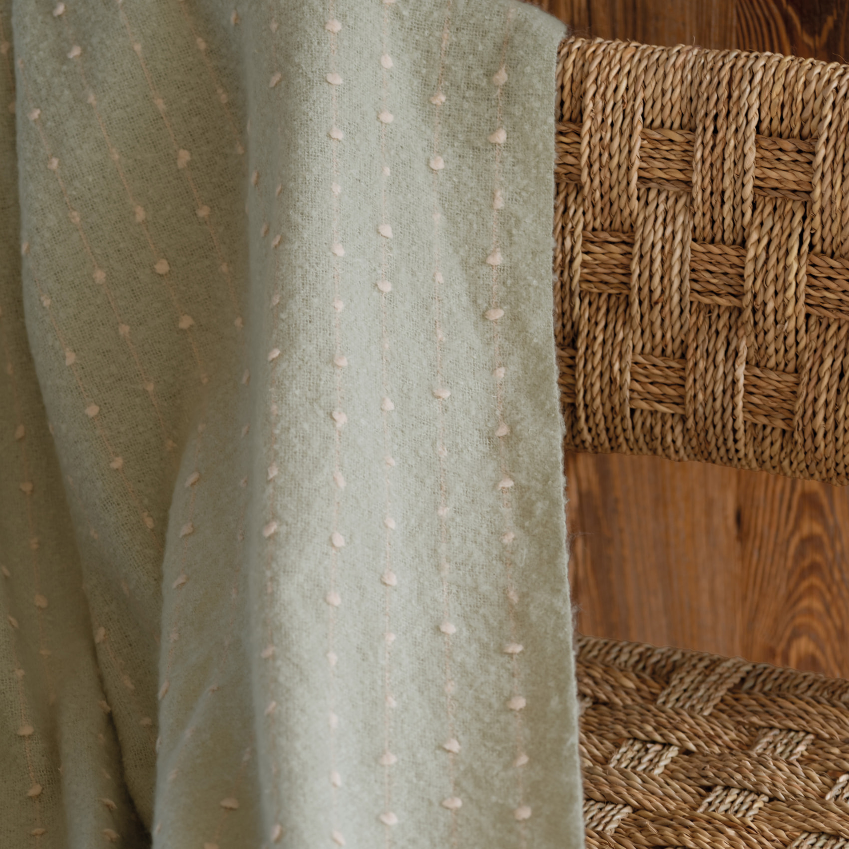 Plaid ou jeté de lit aspect mohair doux - Vert