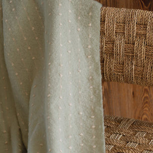 Plaid ou jeté de lit aspect mohair doux - Vert