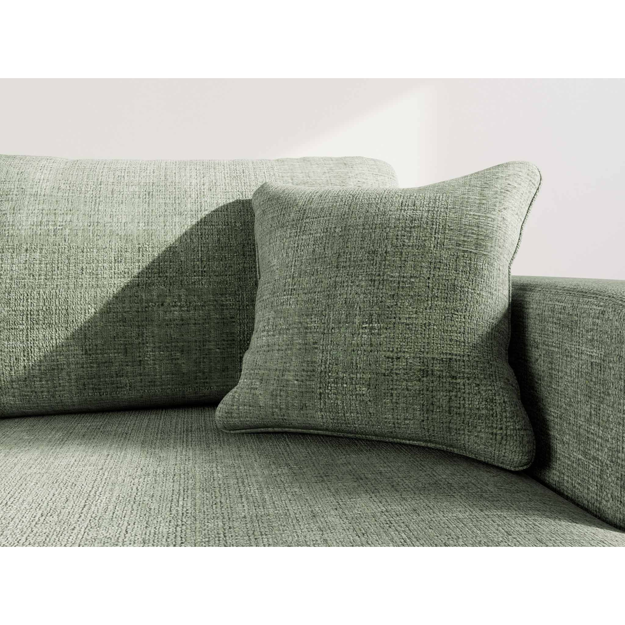 Miro - Canapé d'angle droit 4 places convertible avec coffre en velours texturé - Vert sauge