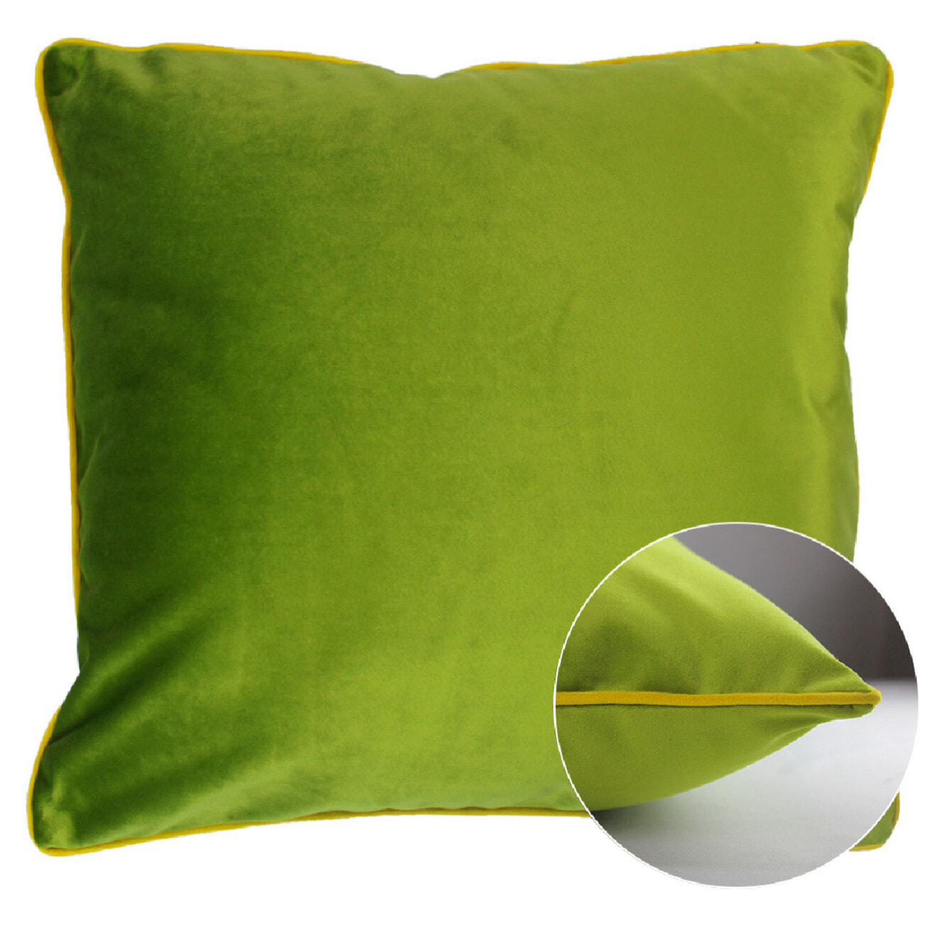 Housse de coussin polyester anti tache uni Velours uni mousse-curry