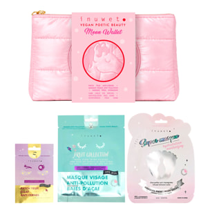 Moon Wallet - Coffret Patch Yeux Anti-Cernes + Masque Visage Anti Pollution + Masque Pieds Hydratant