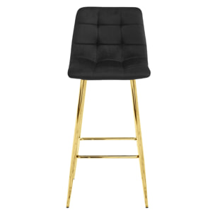 Set di 2 sgabelli da bar Arceto in velluto nero e oro