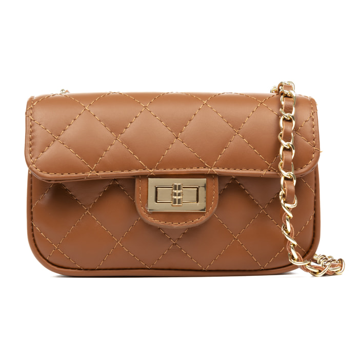 Amaro borsa a tracolla Donna. Pelle autentica Sauvage Trapuntata.