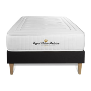 Ensemble matelas LANCASTER ressorts ensachés et mémoire de forme + sommier kit noir + Sommier tapissier en kit cm d'épaisseur - Matelas à Ressorts ensachés et mémoire de forme de 22cm d'épaisseur