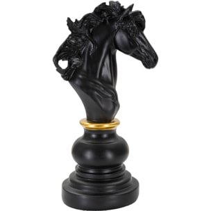 CAVALLO NERO E ORO CM 14X11X27