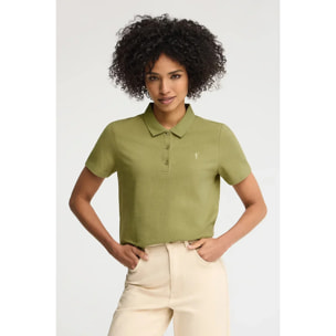 Polo verde foglia regular fit con ricamo Rigby Go