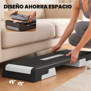Step de Aeróbic Step para Fitness Stepper Antideslizante con Altura Ajustable de 15/20/25 cm Base Robusta Carga 250 kg para Entrenamiento en Casa Gimnasio Hombres y Mujeres Negro