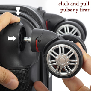 Juego de 2 maletas Trolley extensibles, en material ligero ABS de alta resistencia con esquinas reforzadas. Cerradura numérica, 4 ruedas dobles giratorias 360° y extraíbles.