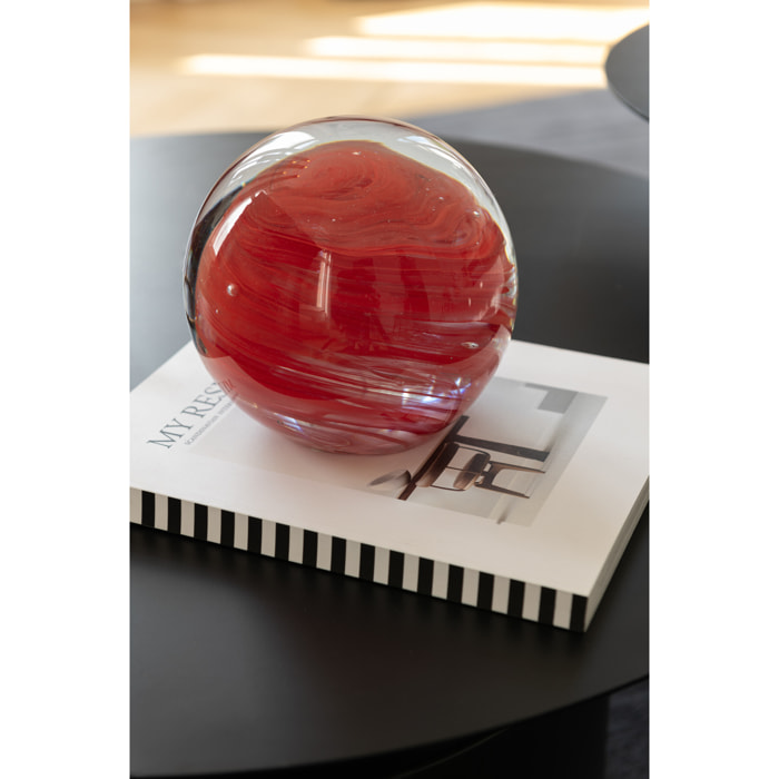 J-Line presse-papier Twister Rond - verre - rouge - large