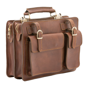 Borsa a mano  unisex In Vera pelle Made in Italy 32x23x10 cm