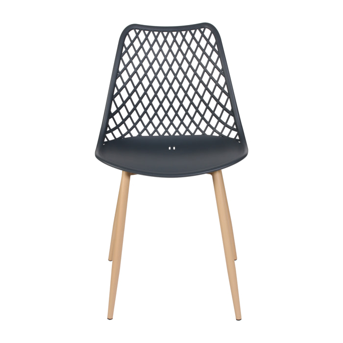 Chaise Malaga Gris - Lot De 2