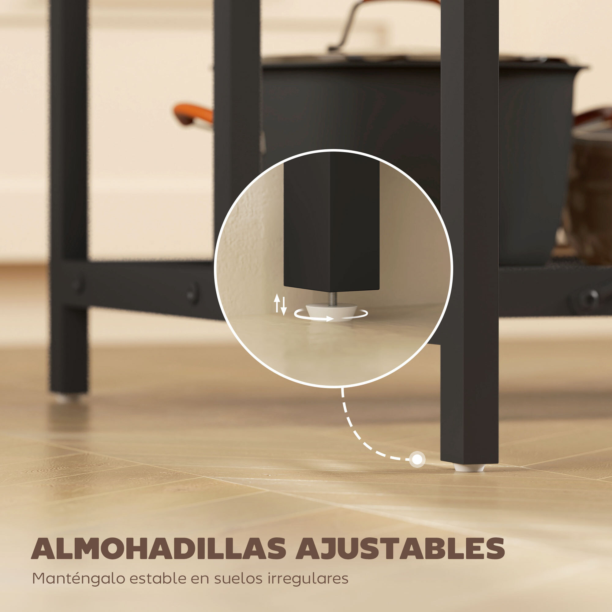 Estantería de Cocina con Toma de Corriente Estante de Cocina Industrial con Estantes Ganchos Mueble Auxiliar para Comedor Salón 116x70x182 cm Marrón Rústico