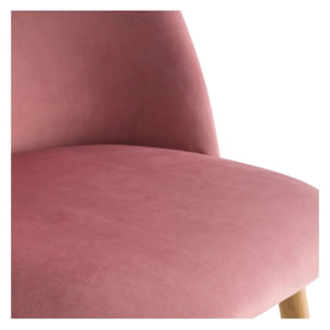 Lot de 2 chaises en velours rose et pieds en métal - Cozy