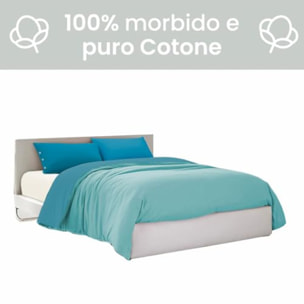 Intrecci Parure Copripiumino Bicolore 100% Cotone Singolo