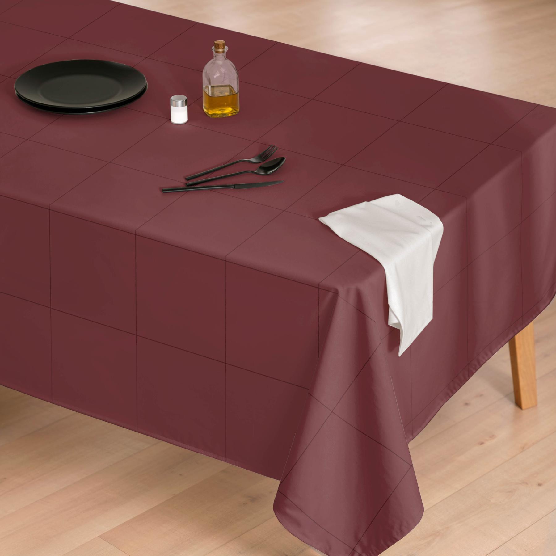 Nappe anti-taches LAO BORDEAUX - en 100 % coton