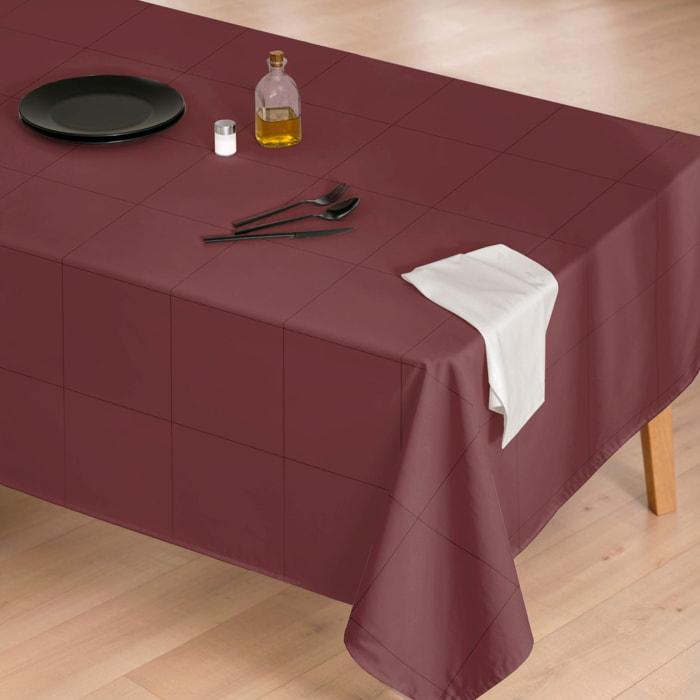 Nappe anti-taches LAO BORDEAUX - en 100 % coton