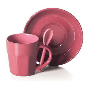 Set 6 Tazze Caffè con Piattino Excelsa – Abbraccio, Stoneware Multicolore