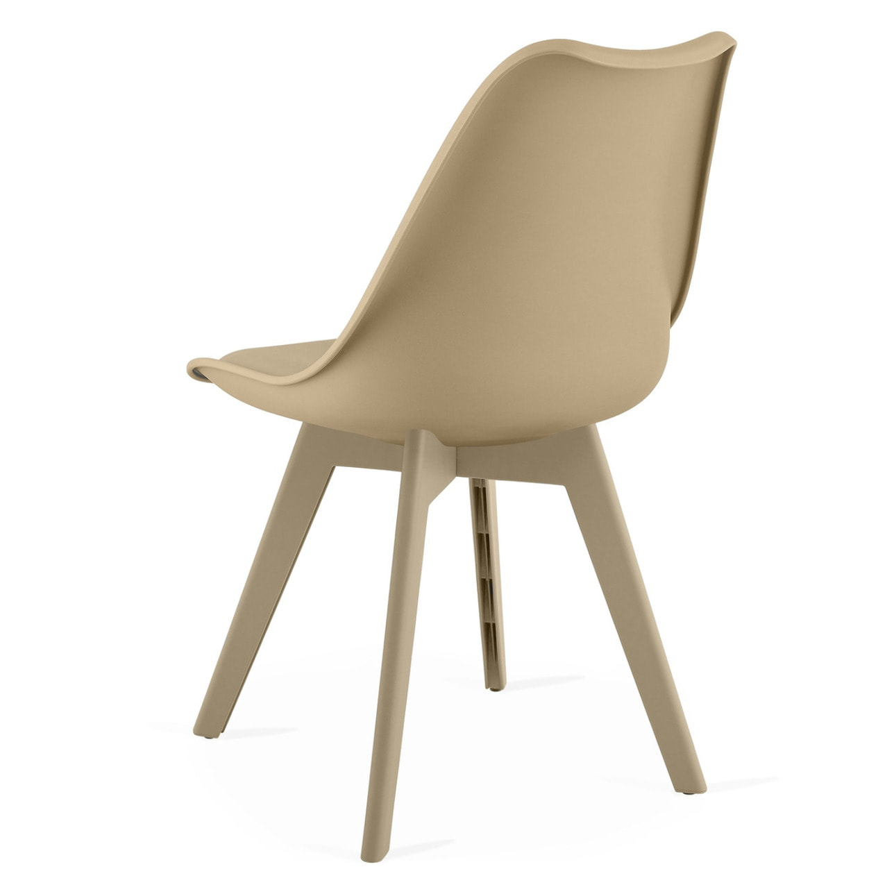 Set di 2 sedie Mark in polipropilene e vellutino beige