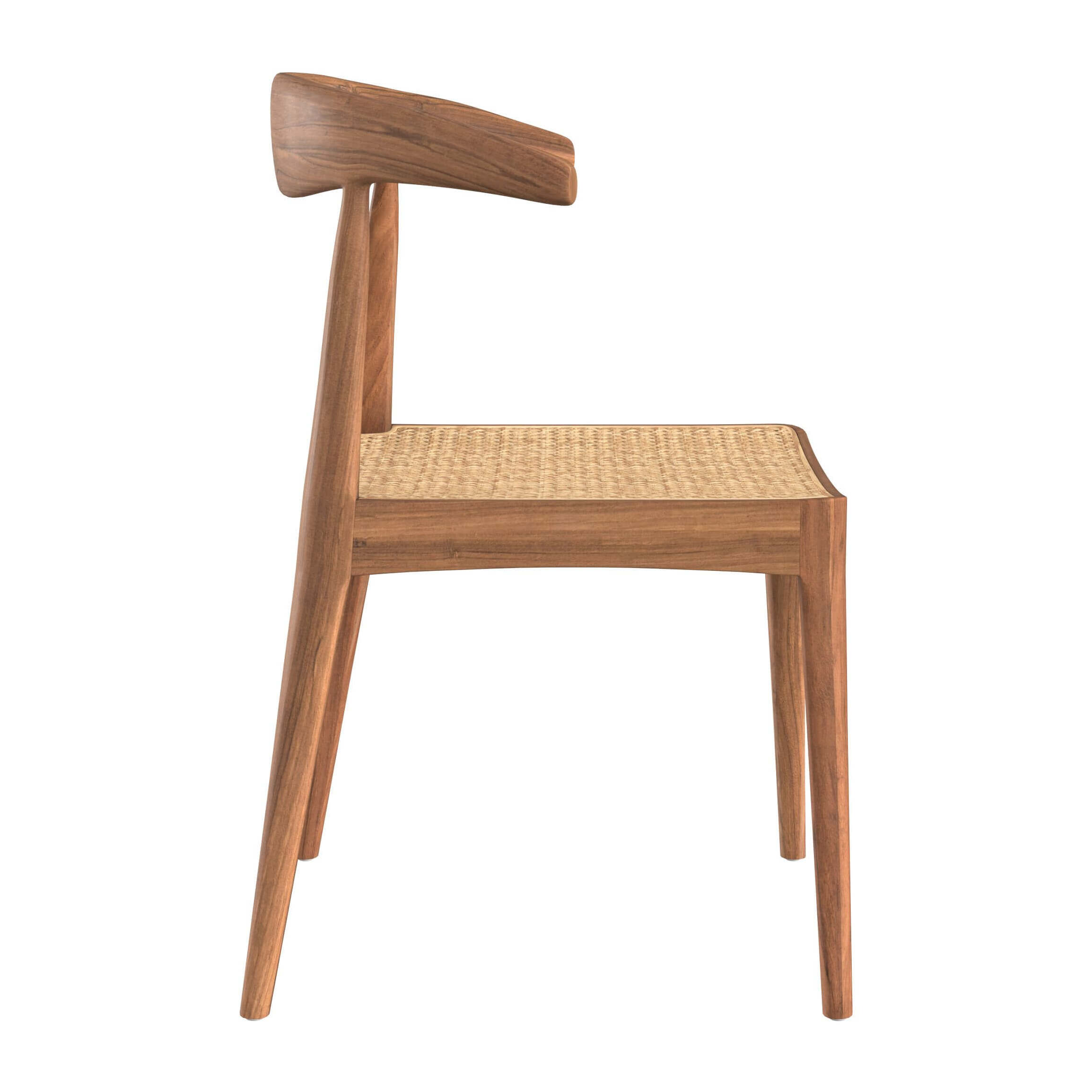 Chaise en bois de teck et tressage cannage en rotin - Java