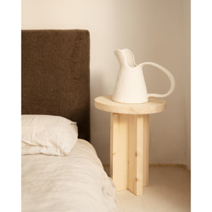 Table de chevet en bois massif ton naturel 45x35cm Hauteur: 45 Longueur: 35 Largeur: 35