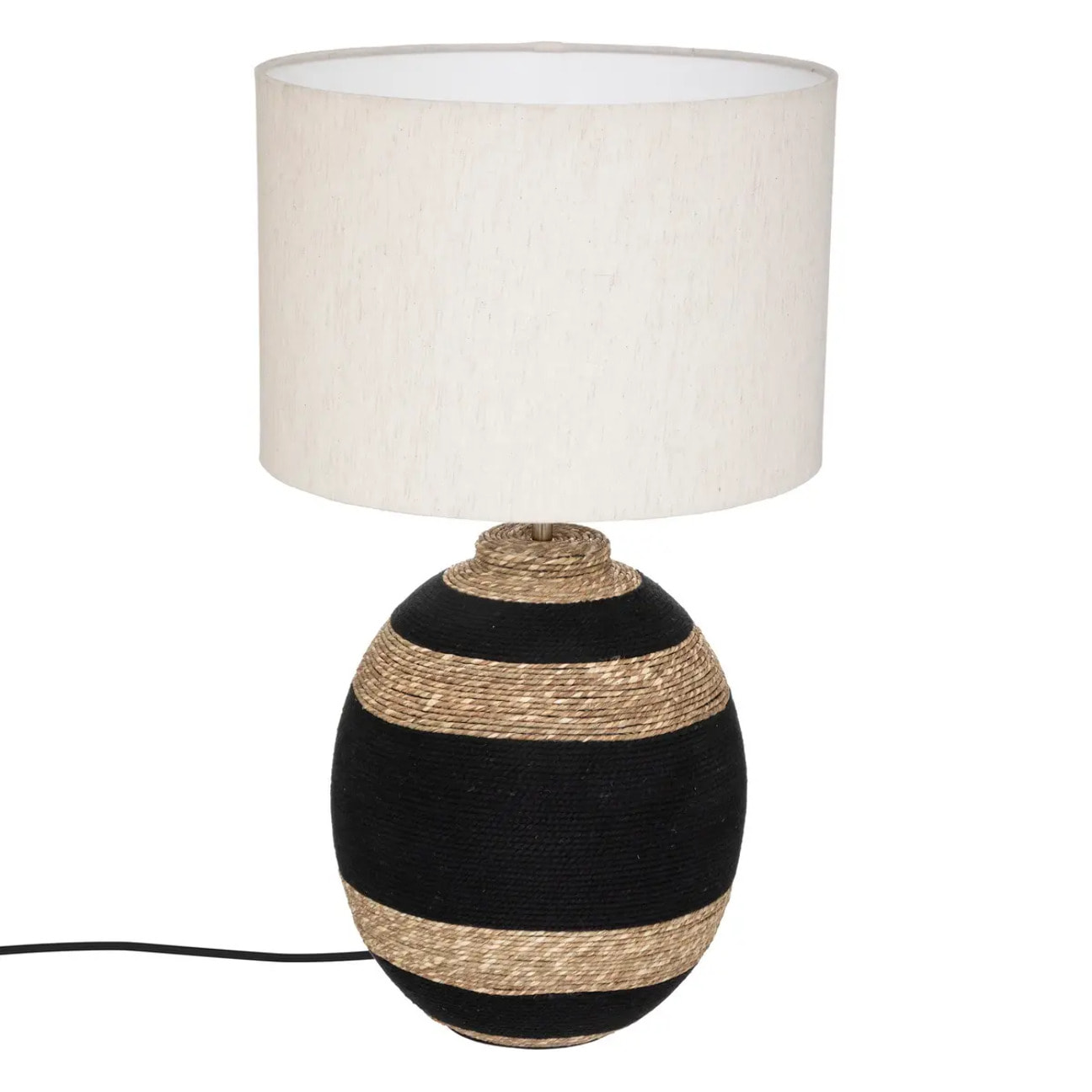 Lampe boule "Jorik" - métal - noir - H58 cm