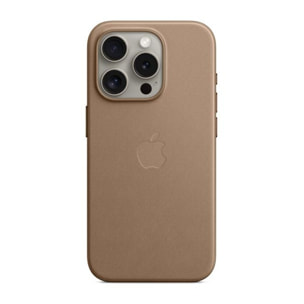 Coque APPLE iPhone 15 Pro MagSafe tissage fin Taupe