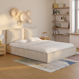 Lit coffre Lilou 160x200cm velours beige