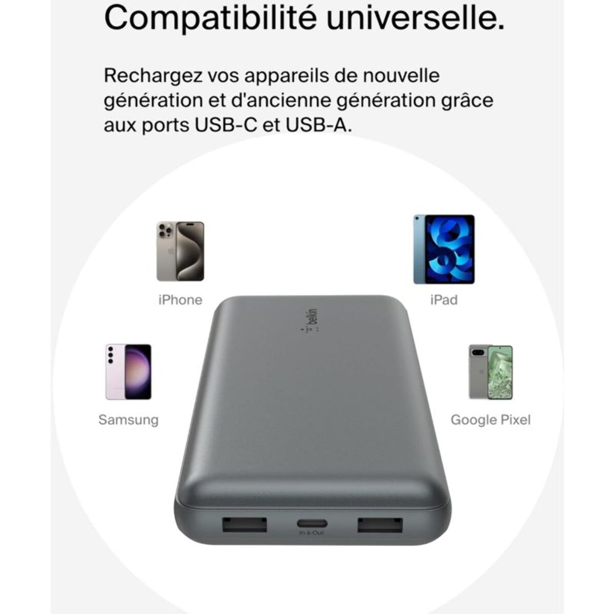 Batterie externe BELKIN 20 000 mAh grise