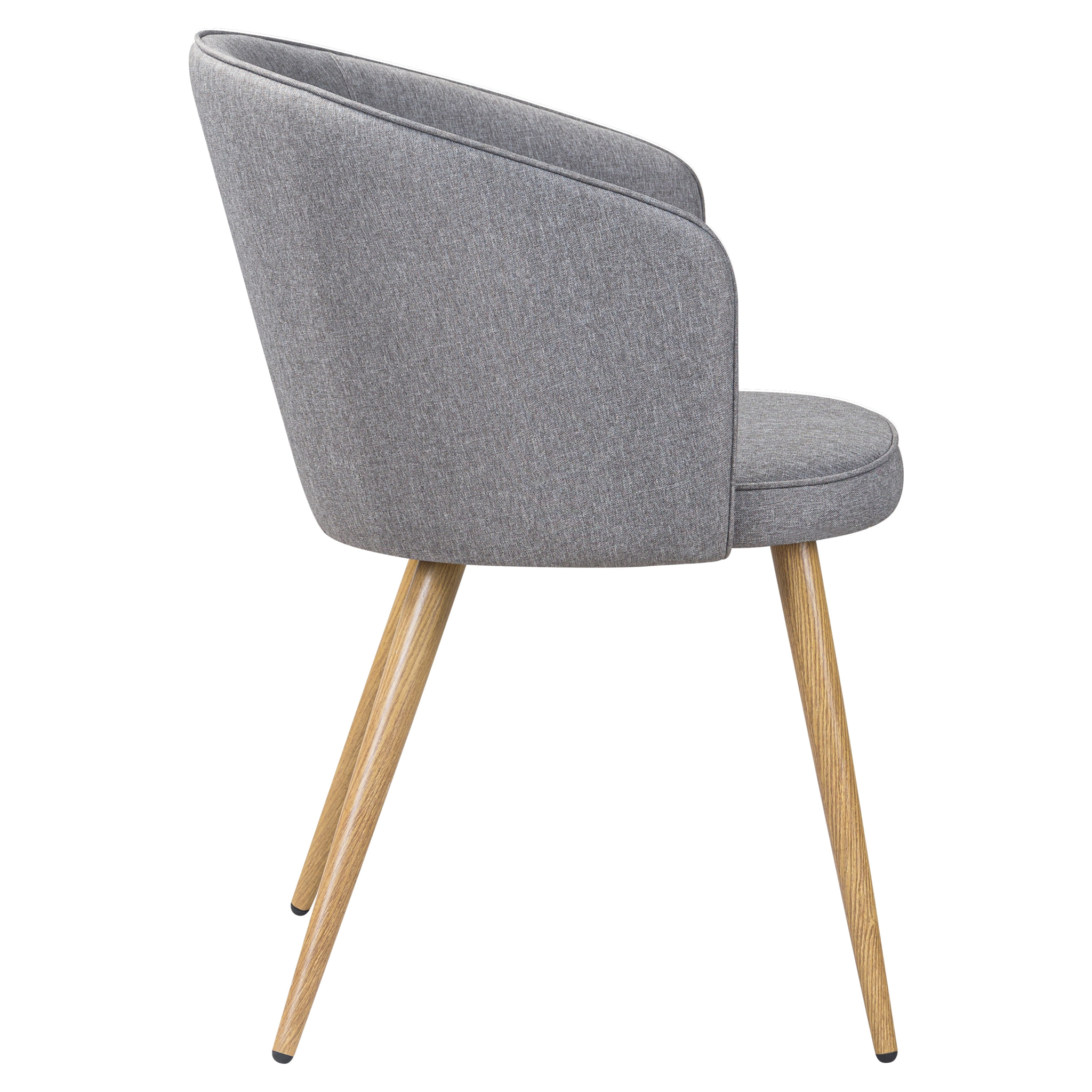 Lot de 2 chaises en tissu gris clair et pieds en métal - Chiara