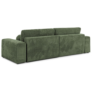 Constance - Canapé d'angle réversible 4 places convertible avec coffre en velours texturé - Vert