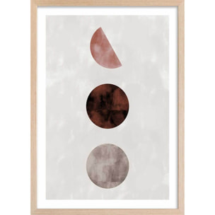 Affiche Lune pleine Affiche + cadre en bois - Chêne