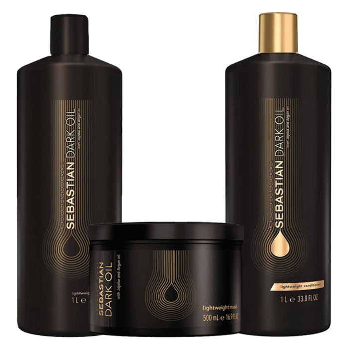 SEBASTIAN Kit Dark Oil Shampoo 1000ml +  Mask 500ml + Conditioner 1000ml