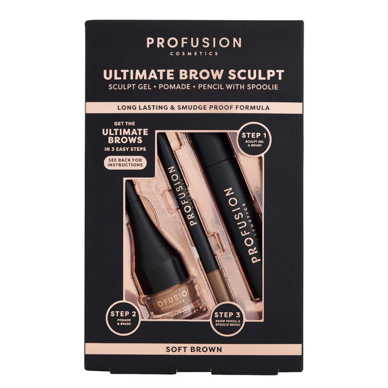 Ultimate Brow Sculpt - Kit Sourcils Châtain Clair 3 Produits