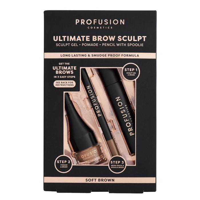 Ultimate Brow Sculpt - Kit Sourcils Châtain Clair 3 Produits