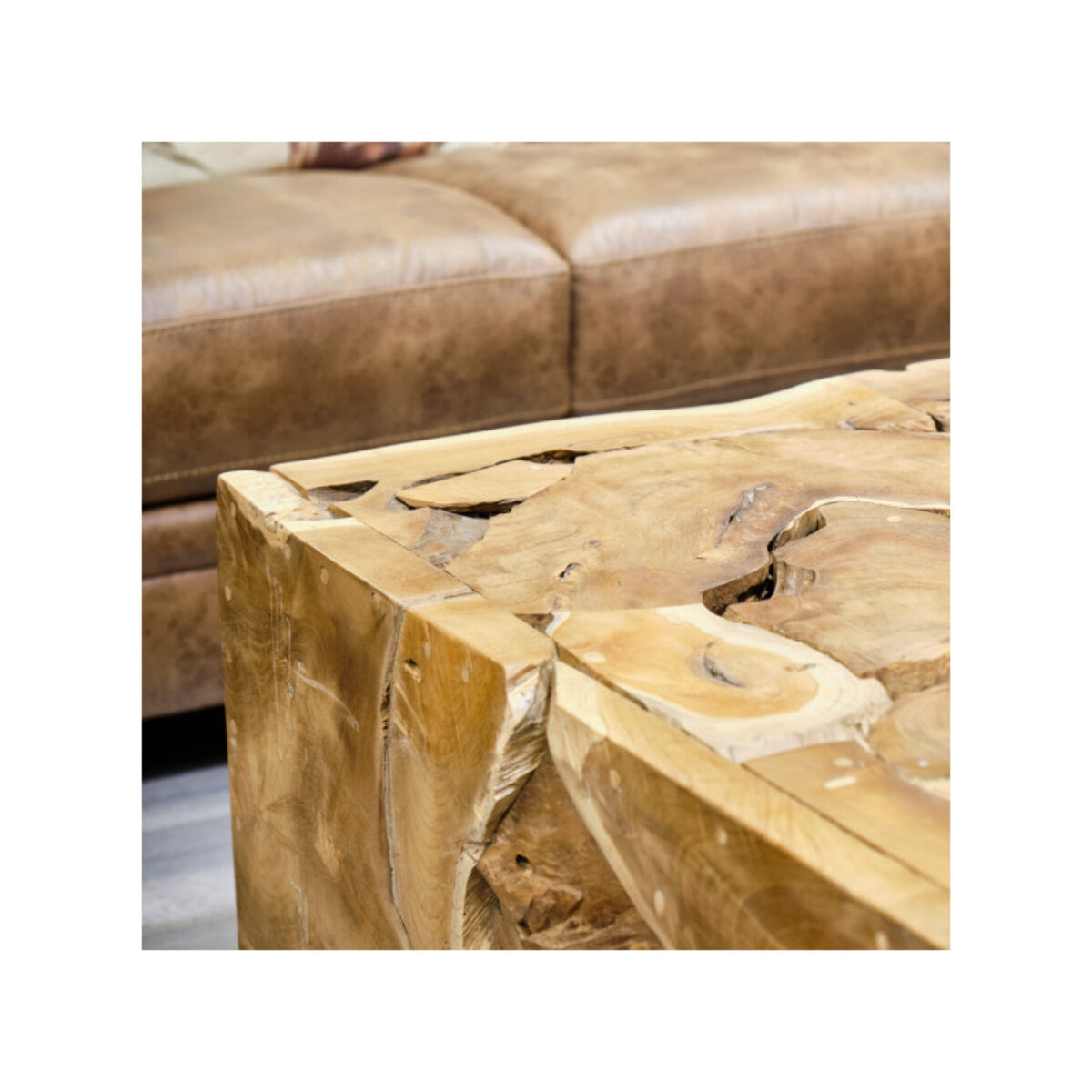 Table basse carrée en bois de teck exotique 100x100 - SATAI