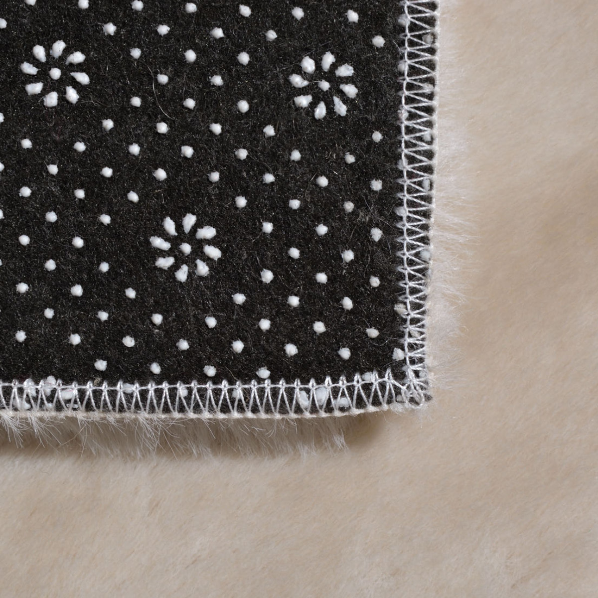 AVA - Tapis doux à poils longs lavable en machine - Beige