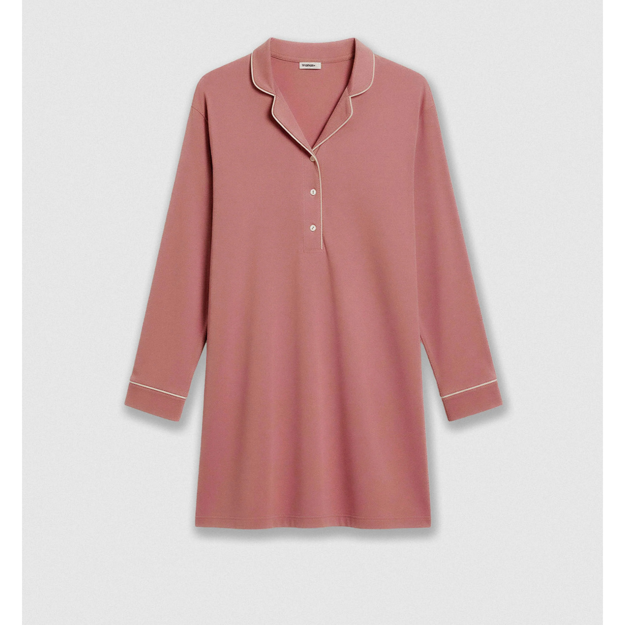 Camicia da notte in maglia di viscosa per donna, rosa malva