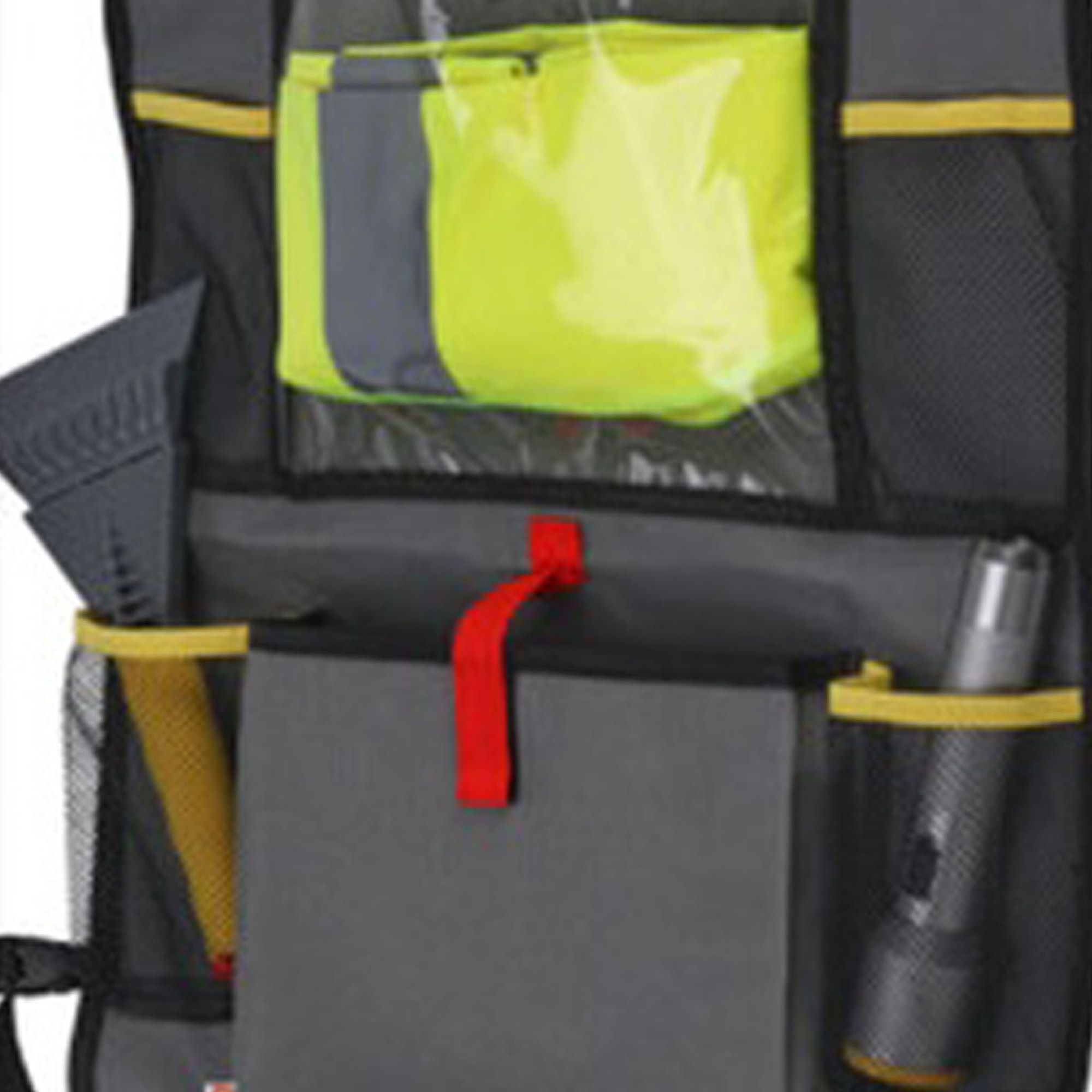 Well home bolsa de almacenamiento shell para respaldo de silla de coche gris y amarillo