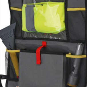 Well home bolsa de almacenamiento shell para respaldo de silla de coche gris y amarillo