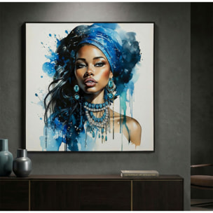 DIPINTO SU TELA LACCATO ALTEA -A- C/CORNICE CM 82X4X82