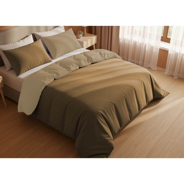 Copripiumino Bicolor Double Face Matrimoniale 100% Cotone Made in Italy