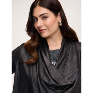 Fiorella Rubino - Giacca soft touch con collo a scialle - Nero