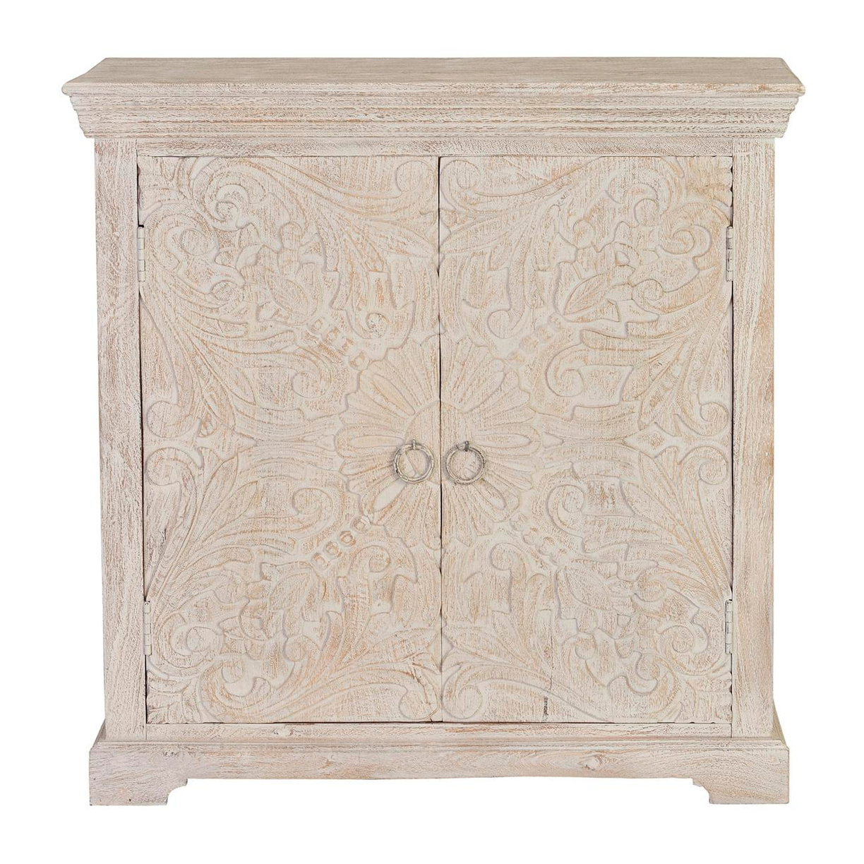 Cómoda de Madera de Mango 90 Cm Estilo Rústico Provenzal con Toque Étnico