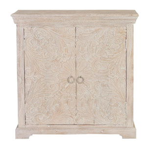 Cómoda de Madera de Mango 90 Cm Estilo Rústico Provenzal con Toque Étnico