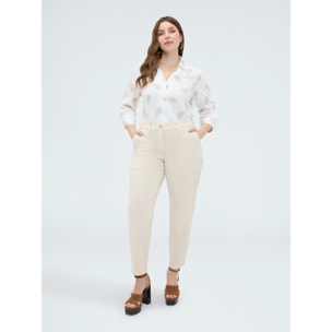 Fiorella Rubino - Camisa de viscosa con bordado paisley - Blanco