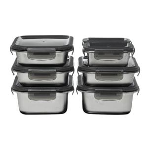7 boîtes rectangulaires inox