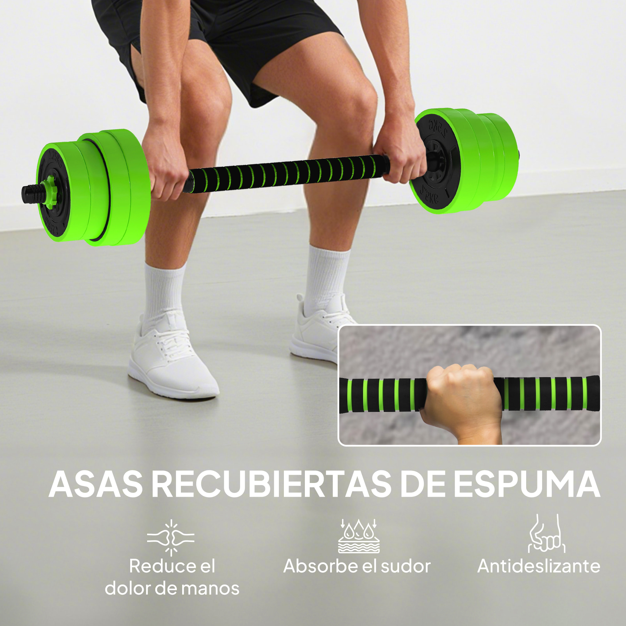 Juego de Mancuernas Ajustables, 4 en 1, 30kg, Juego de Pesas Utilizado como Kettlebell, Barra, Mancuernas o Soporte para Flexiones, Equipo de Fitness para Hombres y Mujeres, Gimnasio en Casa