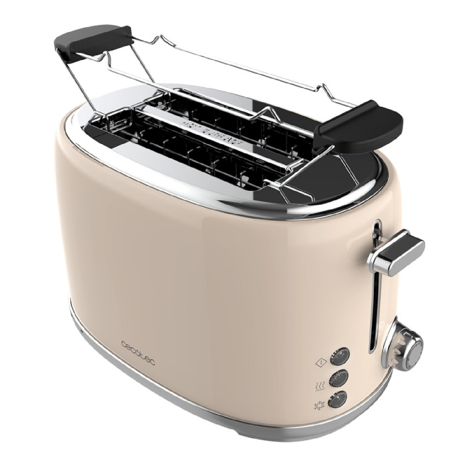Cecotec Grille-pain vertical Toast&Taste 1000 Retro Double Beige